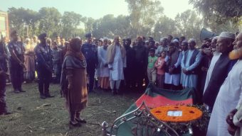 বাঘায় বীর মুক্তিযোদ্ধা আবু আফজালকে রাষ্ট্রীয় মর্যাদায় দাফন  