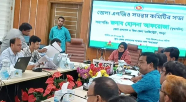 বগুড়া জেলা এনজিও সমন্বয় সভায় প্রশিকার কার্যক্রম উপস্থাপন