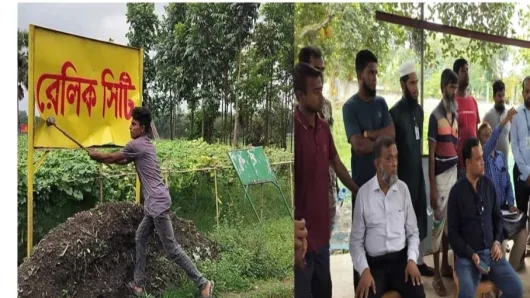সাভারে অবৈধ রেলিক সিটিতে অভিযান চালিয়েছে রাজউক, গুড়িয়ে দিয়েছে অবৈধ স্থাপনা ও বিলবোর্ড