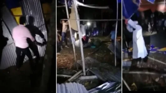 বরিশালে মেলা ও যাত্রার প্যান্ডেল ভাঙচুরের পর অগ্নিসংযোগ