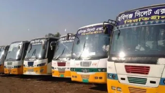 মৌলভীবাজার – হবিগঞ্জ-সিলেট এক্সপ্রেস বাস চলাচল বন্ধ,যাত্রী দুর্ভোগ চরমে