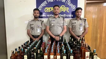 শ্রীমঙ্গলে অভিযানে ৮৬ বোতল বিদেশি মদ উদ্ধার