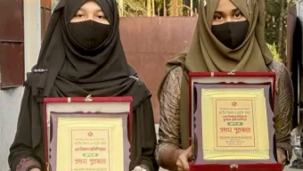 ভোলার গ্রীনভিউ মডেল স্কুলের বিজ্ঞান অলিম্পিয়াডের বিজয়ী দুই ছাত্রীর জিপিএ ৫