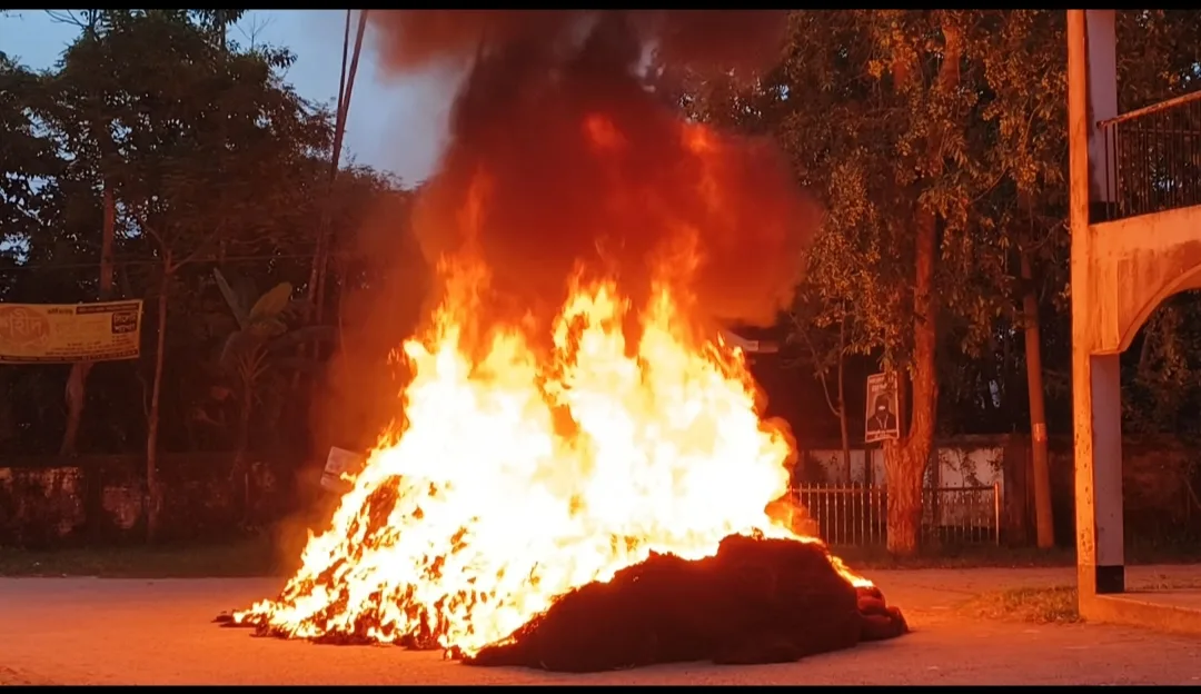 জুড়ীতে ১০ লাখ টাকার অবৈধ বেড় জাল পুড়িয়ে দিল মৎস্য বিভাগ