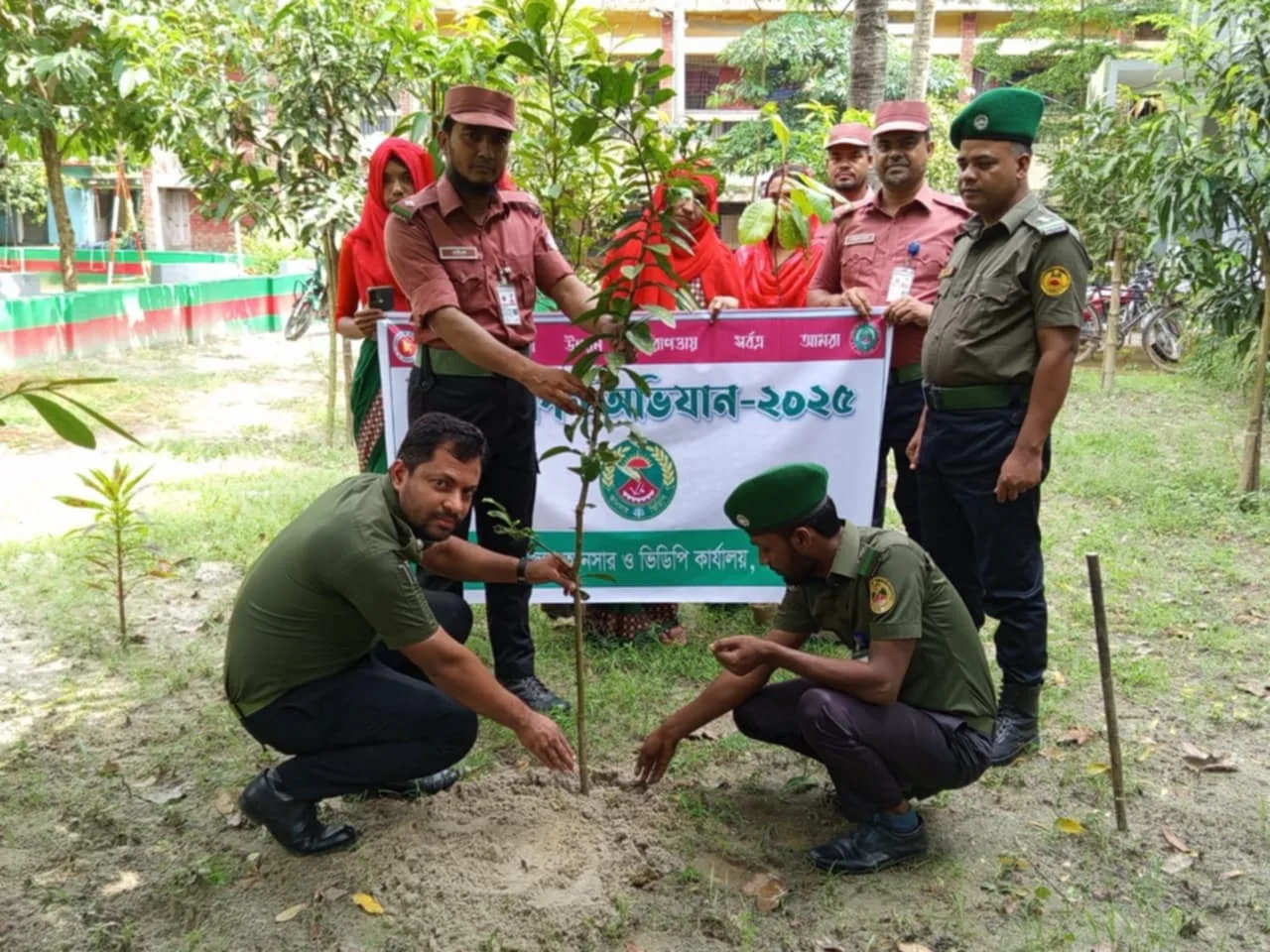 বাঘায় আনসার ভিডিপির উদ্যোগে বৃক্ষ-রোপণ