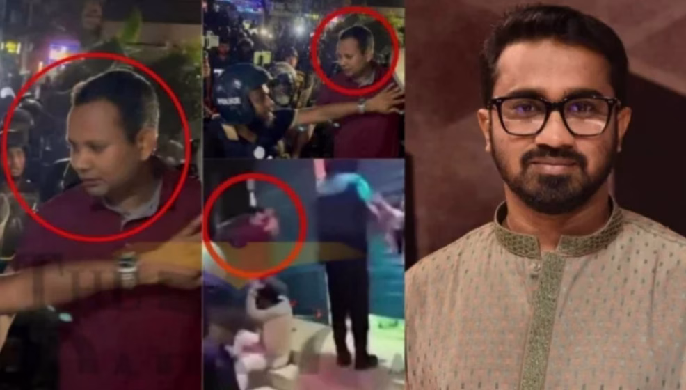 লাল রঙের পোশাক পরা ব্যক্তির পরিচয় জানালেন রাশেদ খাঁন