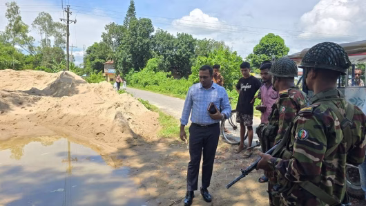 শ্রীমঙ্গলে অবৈধভাবে বালু উত্তোলনে প্রশাসন কঠোর অবস্থানে
