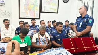 শ্রীমঙ্গল থানার ৩ পুলিশকে বিদায়ী সংবর্ধনা