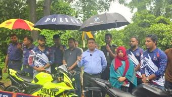 সড়ক দূর্ঘটনা প্রতিরোধে এলএস বাইকার্স এর জনসচেতনতামূলক সাইনবোর্ড স্থাপন