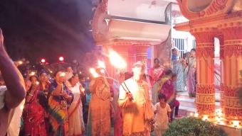 Thousands of Pradipa bati at Shachimata Smriti Tirth in Bahubal, Damodar Vrata Celebrated