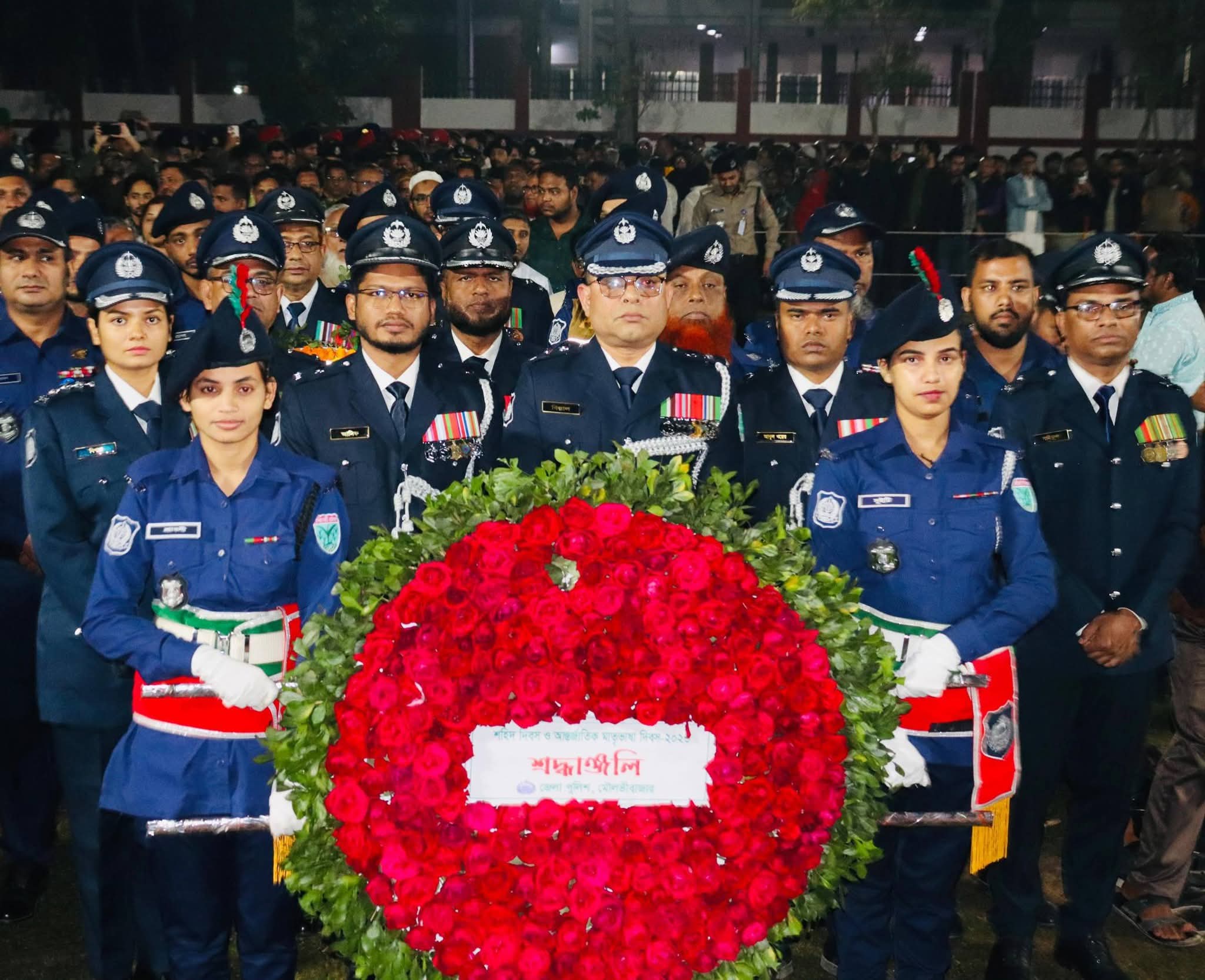 ভাষা শহিদদের প্রতি মৌলভীবাজার জেলা পুলিশের শ্রদ্ধা নিবেদন