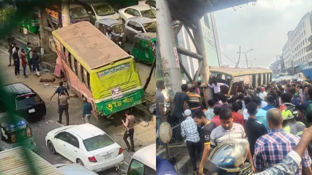 বনানীতে বাসচাপায় প্রাণ গেল ২ জনের