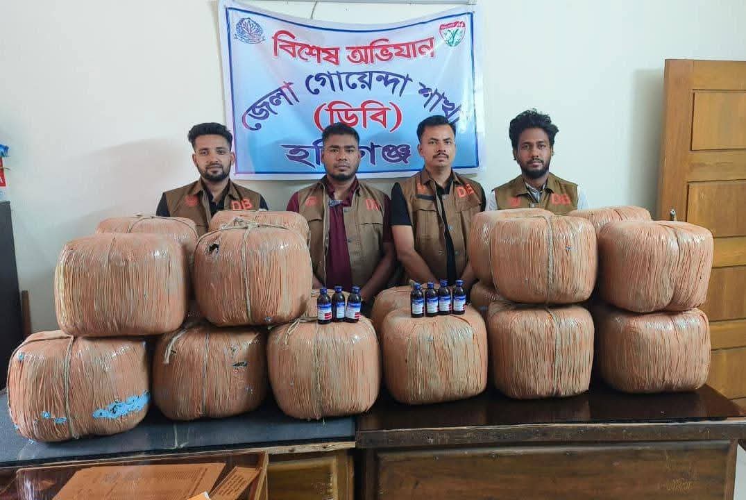 Cannabis, Eskuf syrup seized in Habiganj’s Madhabpur; one held