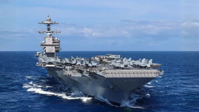 যুদ্ধবিরতির মধ্যেই মধ্যপ্রাচ্যের দিকে বৃহত্তম মার্কিন রণতরি ‘জেরাল্ড ফোর্ড’