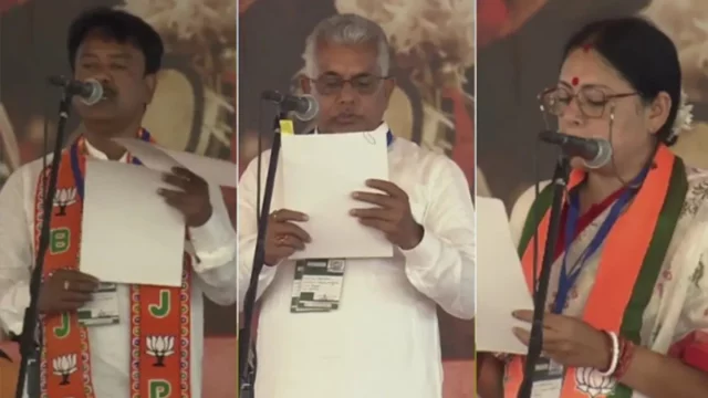 মুখ্যমন্ত্রী শুভেন্দুর সঙ্গে শপথ নিলেন আরও পাঁচ মন্ত্রী