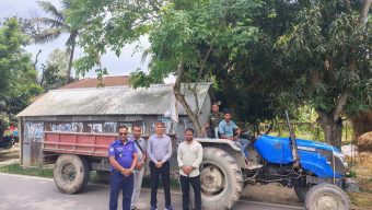 নাগরপুরে অবৈধ ভাবে মাটি কাটার বিরুদ্ধে অভিযান, ৩ ট্রাফি ট্রাক আটক 
