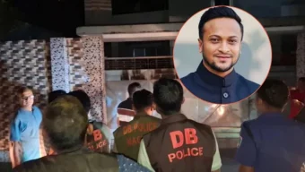 সাকিব আল হাসানের বাড়িতে পেট্রোল ঢেলে আগুন দেওয়ার চেষ্টা, ভাঙচুর