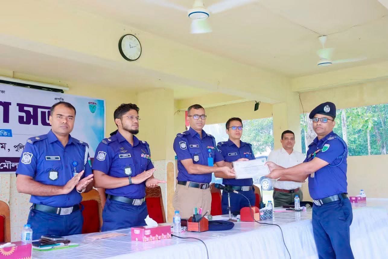 মৌলভীবাজারে শ্রেষ্ঠ ওসি সদর মডেল থানার মোঃ সাইফুল ইসলাম