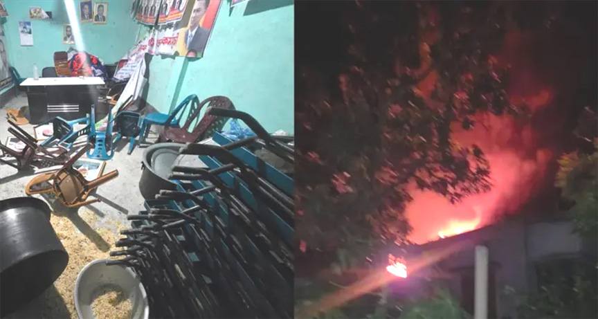 কুষ্টিয়ায় বিএনপি অফিসে হামলা, আ. লীগ নেতার গোডাউনে আগুন